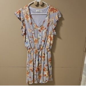 Emory Park Floral Ruffle Sleeve Mini Dress